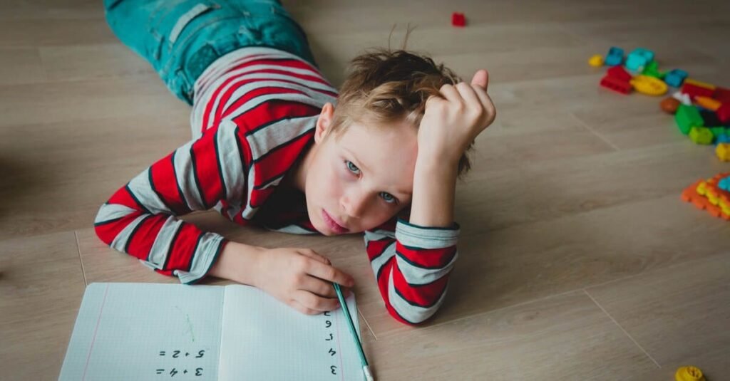 Child practicing handwriting